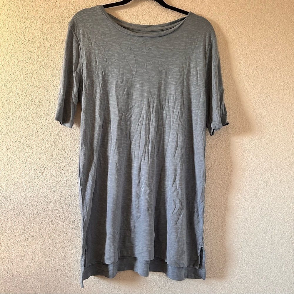 J. Jill Pima Slub Tunic Heather Light Blue Women Size Large